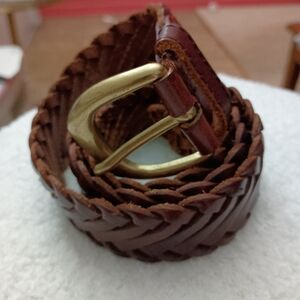 The Limited  web leather belt w Brass Buckle $,38:sz32x1.5 inches + free Belt